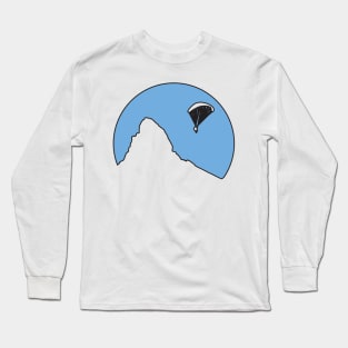 Paragliding is sport with a paraglider in the air Long Sleeve T-Shirt